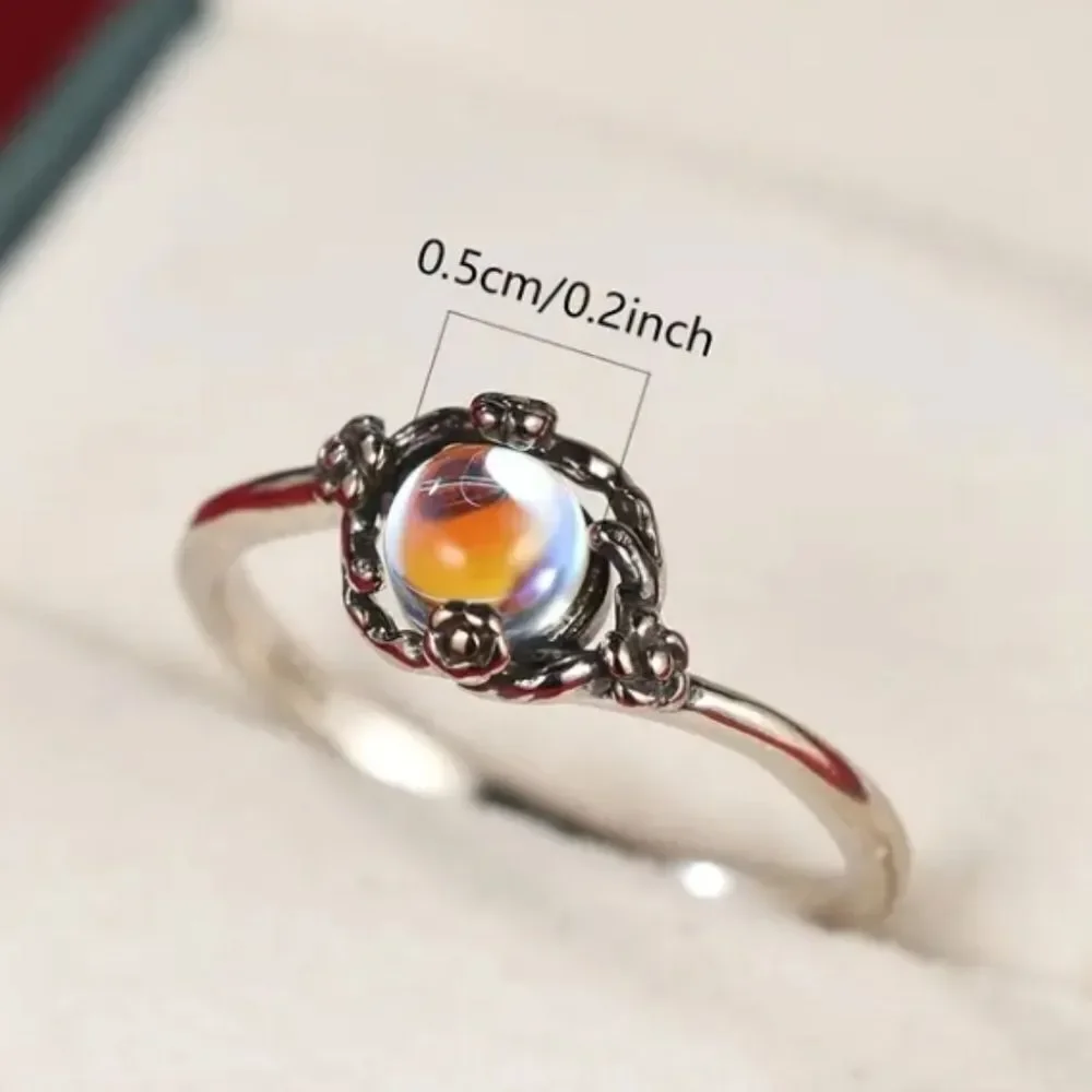 925 sterling moonstone ring sz 6